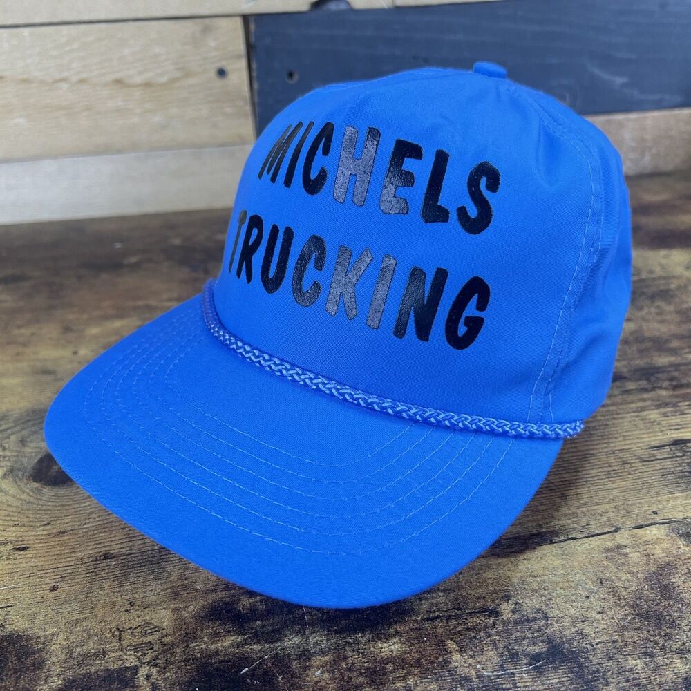 MIchels Trucking Vintage Blue Trucker Snapback Hat Baseball Rope Cap